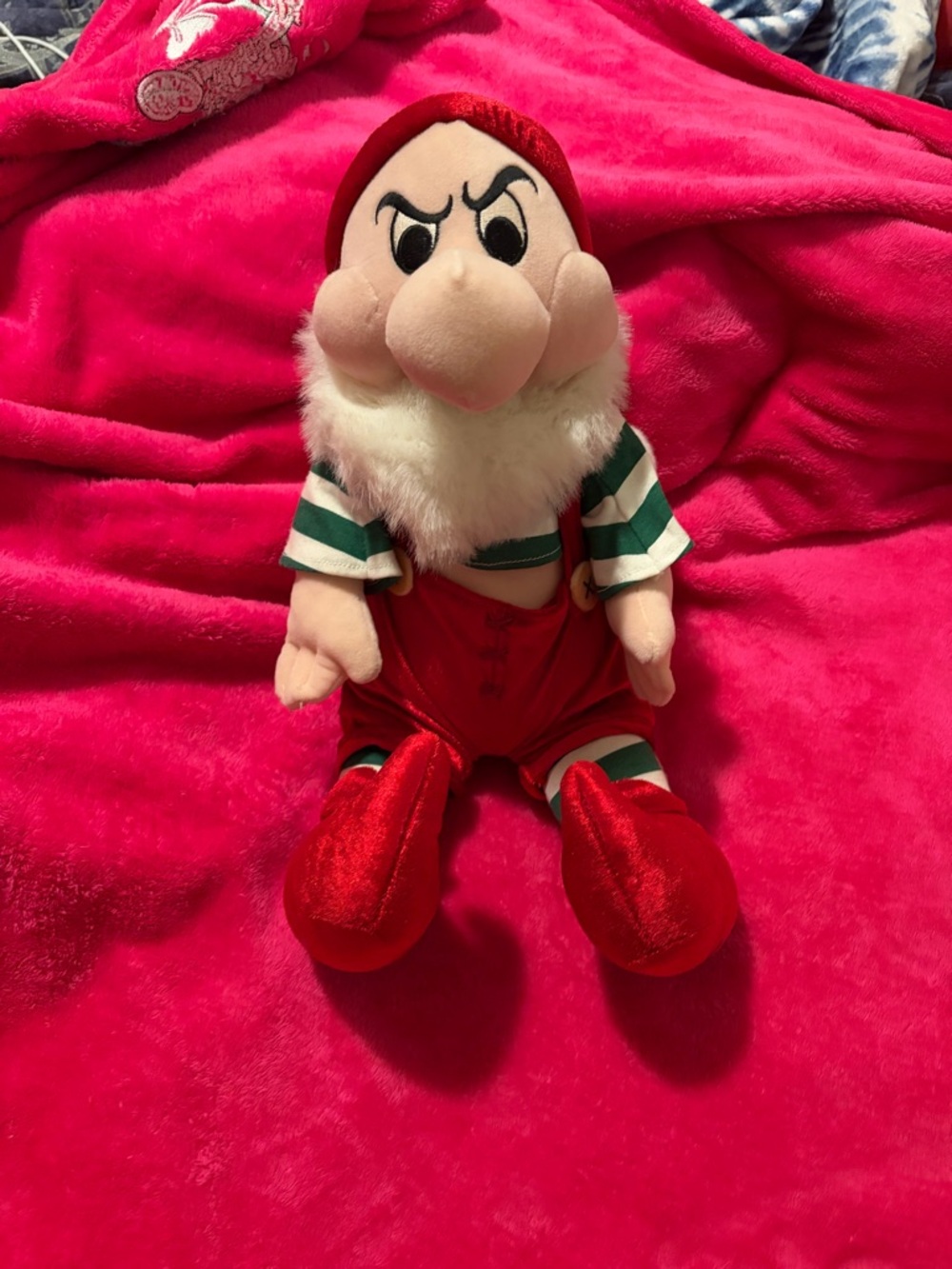 Disney Holiday Grumpy Plush in Red and Green